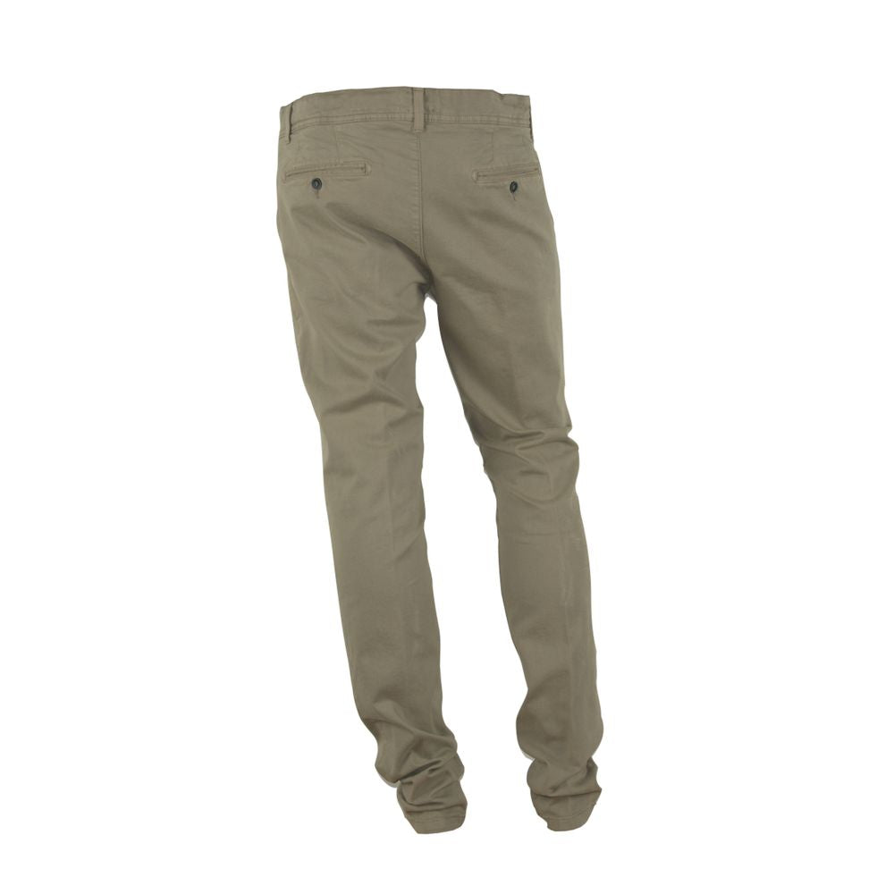 Chic Beige Cotton Blend Winter Pants - SEHABRANDS