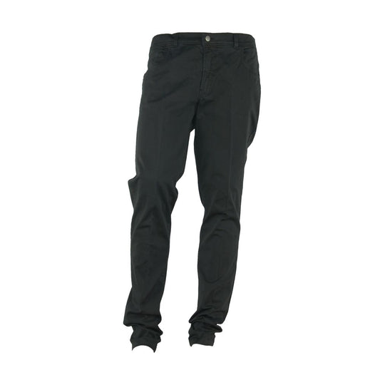 Elegant Summer Black Cotton Trousers - SEHABRANDS