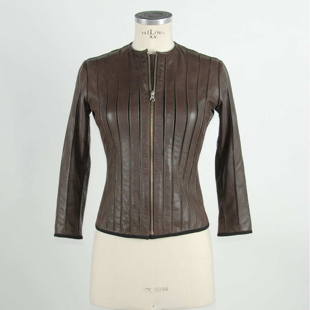 Brown Leather Women Jacket - SEHABRANDS