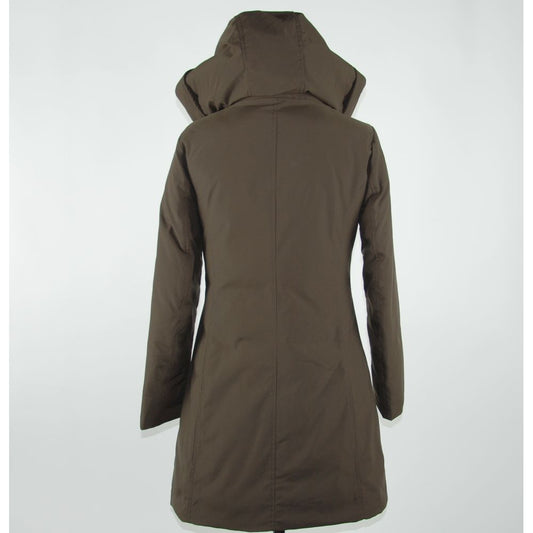 Elegant Brown Polygon Jacket with Hood - SEHABRANDS