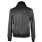 Sleek Black Leather Zip Jacket - SEHABRANDS