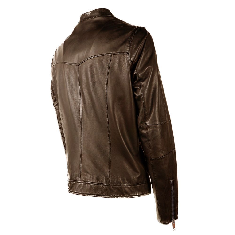 Brown Leather Jacket - SEHABRANDS