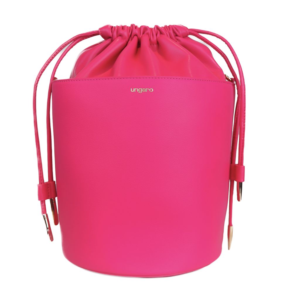 Fuchsia Elegance Leather Bucket Bag - SEHABRANDS