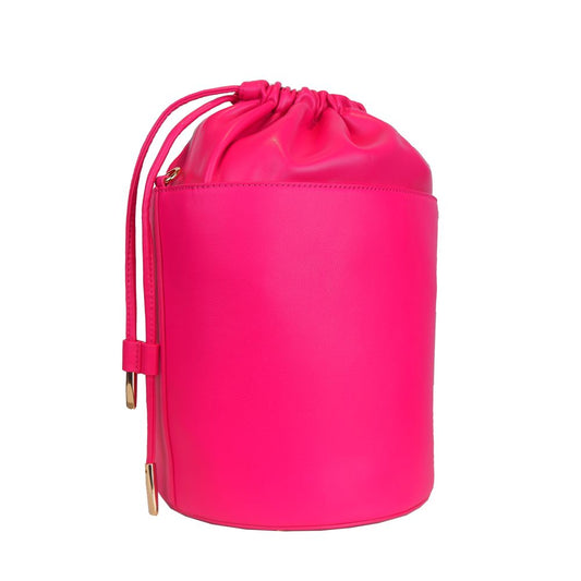 Fuchsia Elegance Leather Bucket Bag - SEHABRANDS