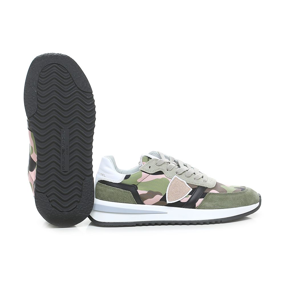 Chic Army Suede-Trimmed Fabric Sneakers - SEHABRANDS