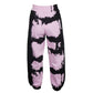 Chic Pink Print Cotton Track Pants - SEHABRANDS