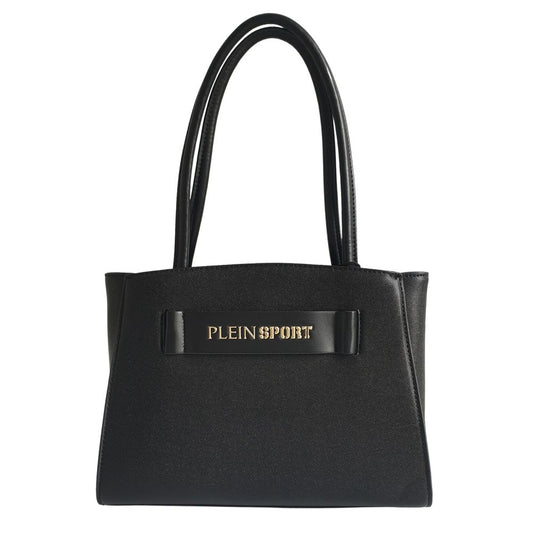 Sleek Black Three-Compartment Tote Bag - SEHABRANDS