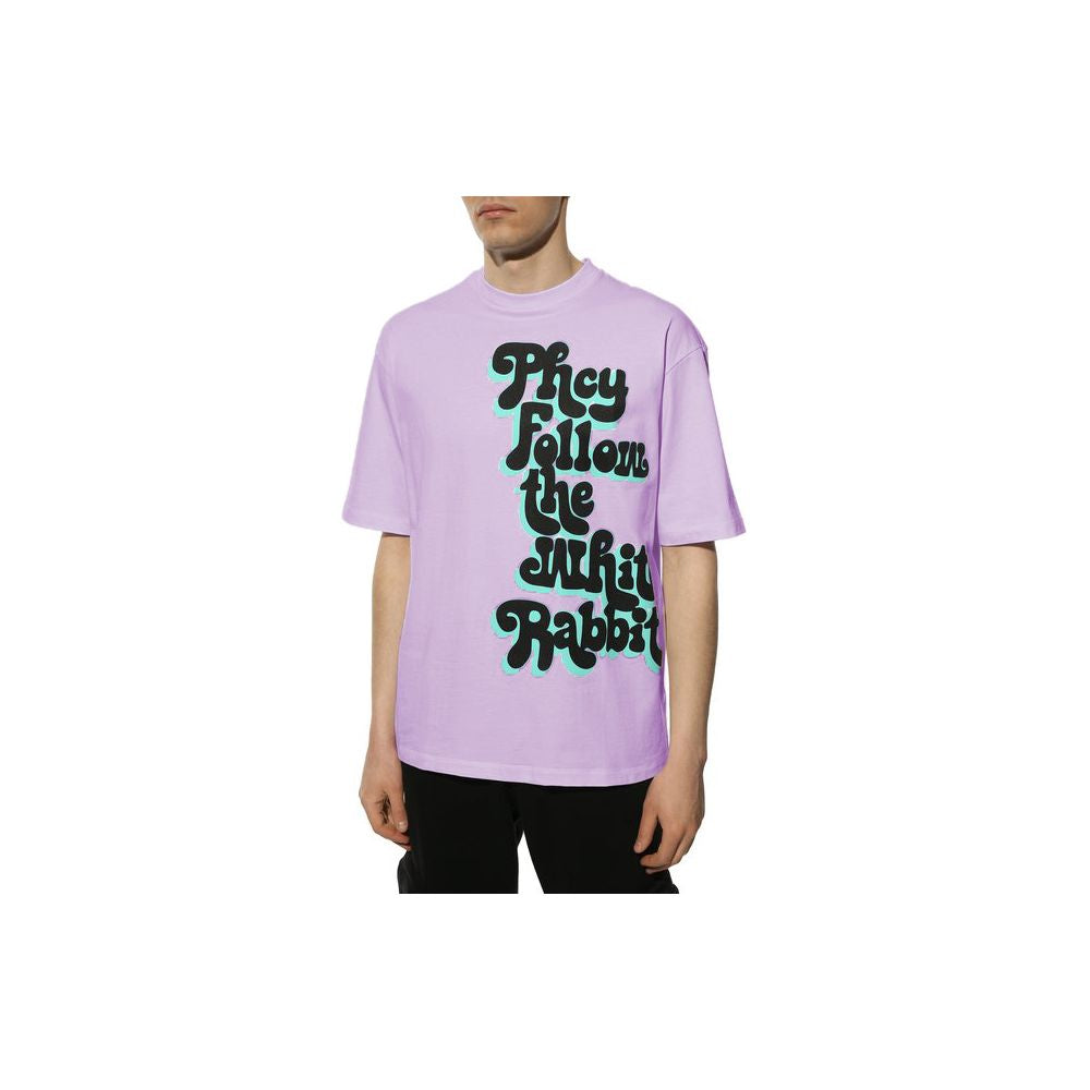 Graphic Crewneck Purple Tee for Men - SEHABRANDS