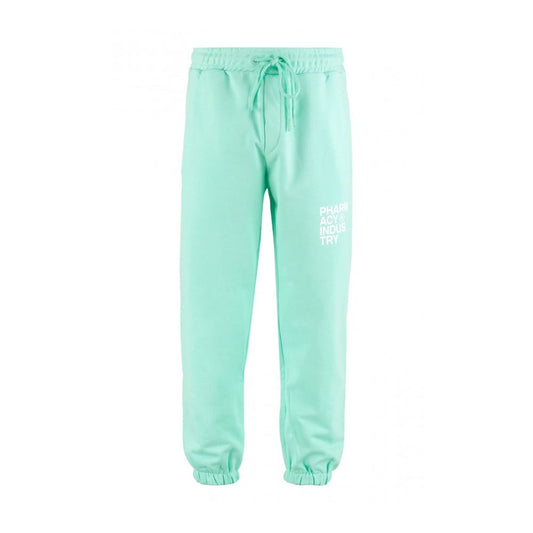 Emerald Cotton Trousers with Logo Detail - SEHABRANDS