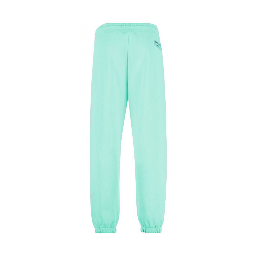 Emerald Cotton Trousers with Logo Detail - SEHABRANDS