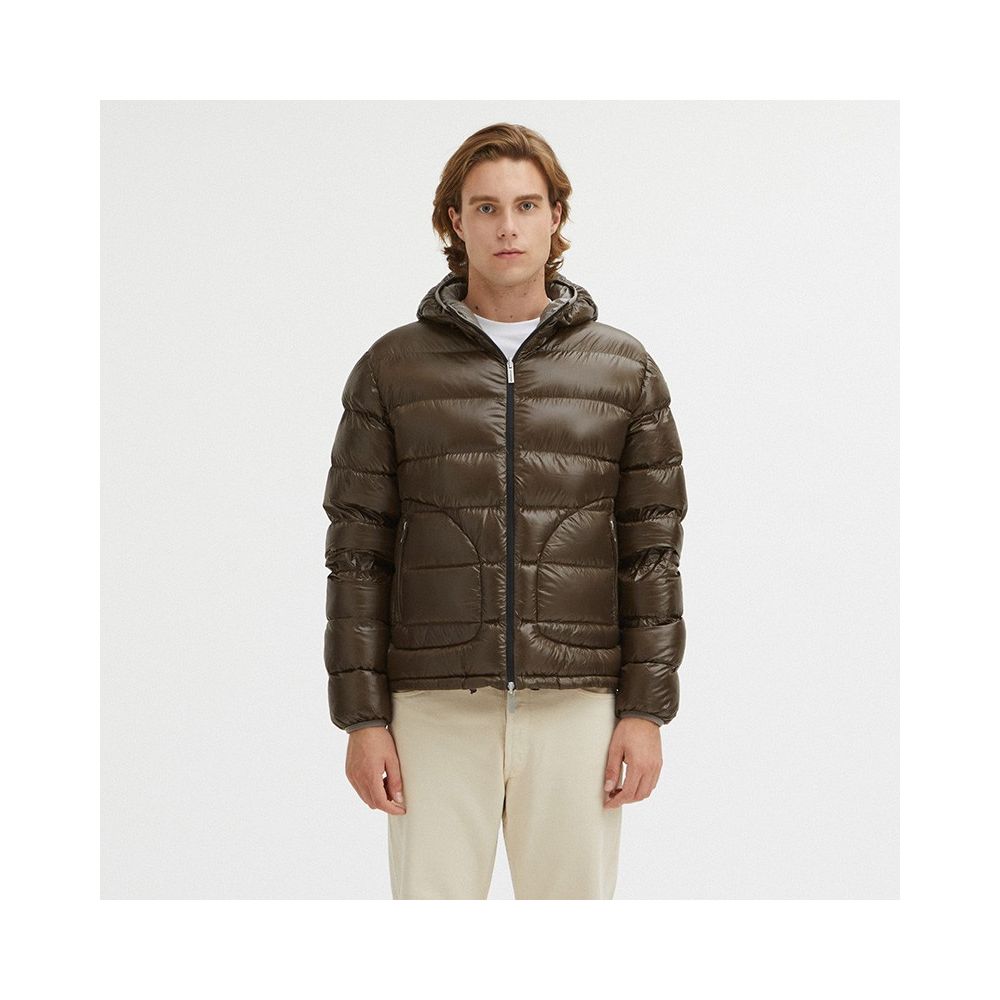 Gray Nylon Men Reversible Jacket - SEHABRANDS