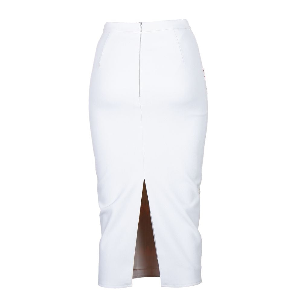 White Polyester Women Skirt - SEHABRANDS