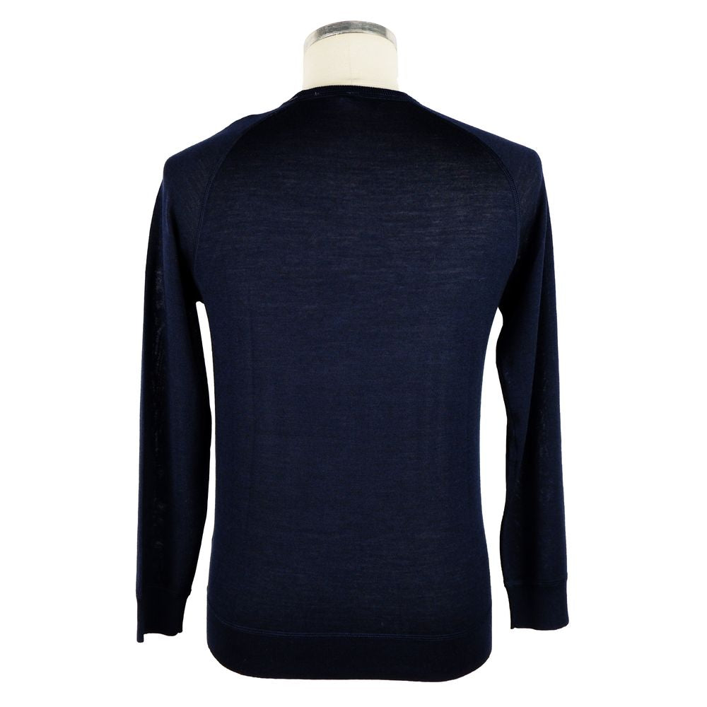 Elegant Blue Cashmere Blend Crewneck Sweater - SEHABRANDS