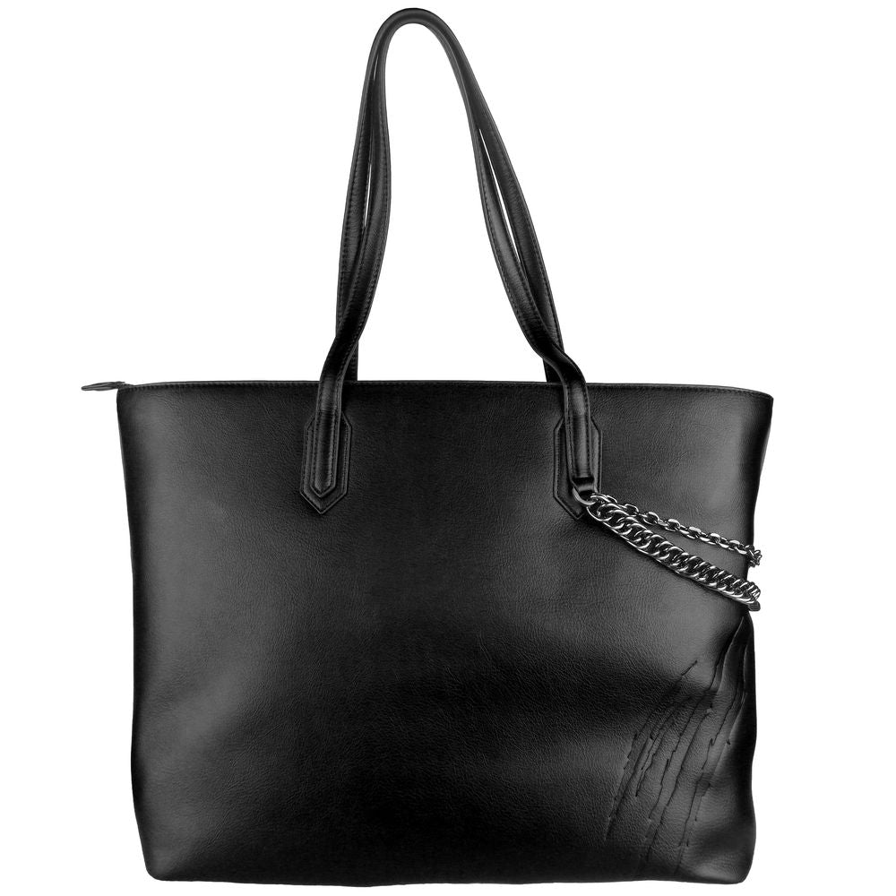 Black Polyethylene Women Shoulder Bag - SEHABRANDS