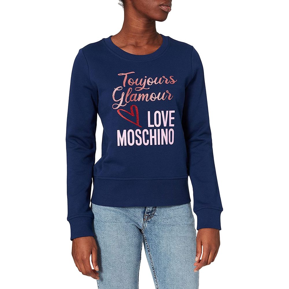 Blue Cotton Women Sweater - SEHABRANDS