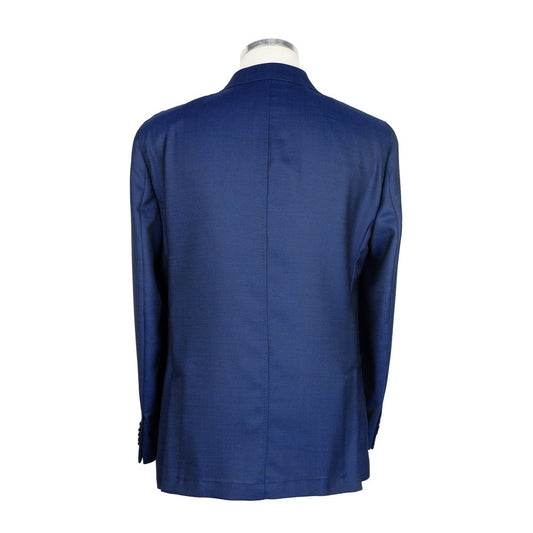 Blue Wool Men's Blazer - SEHABRANDS