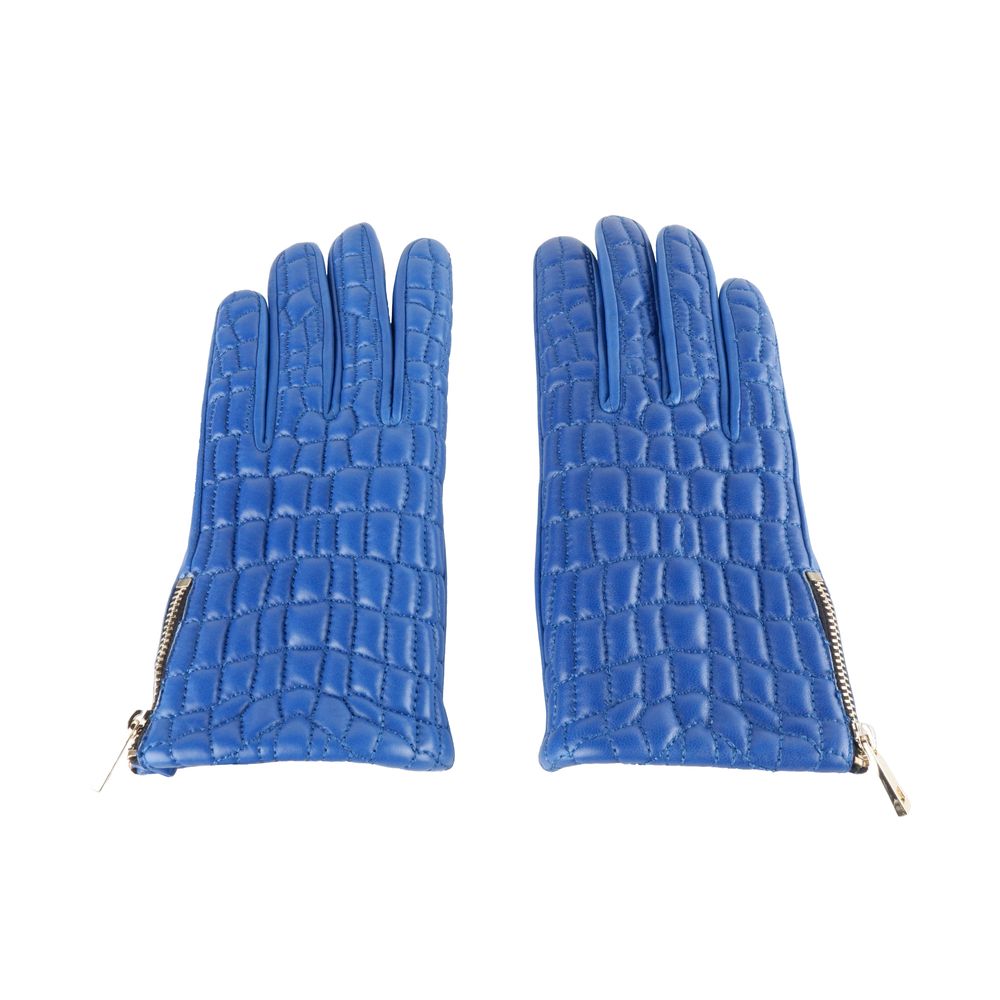 Blue Lambskin Women Glove - SEHABRANDS