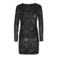 Elegant Long Sleeve Black Dress - SEHABRANDS