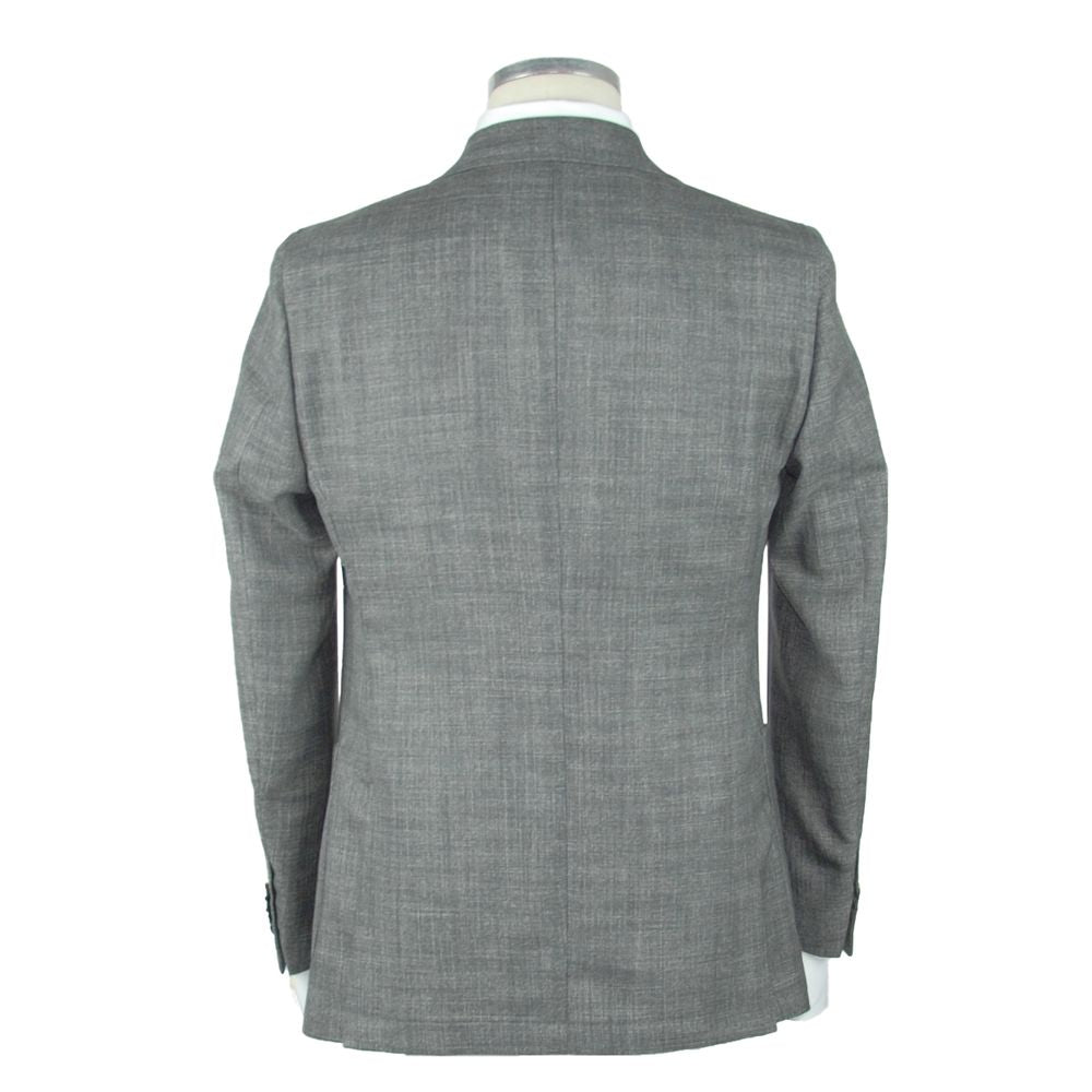 Gray Wool Men Blazer - SEHABRANDS