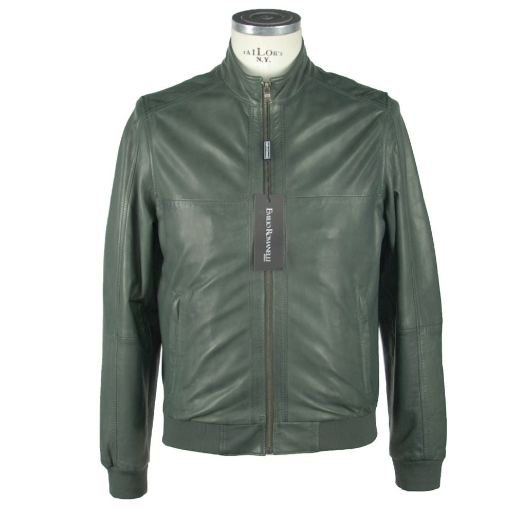 Emerald Elegance Leather Jacket - SEHABRANDS