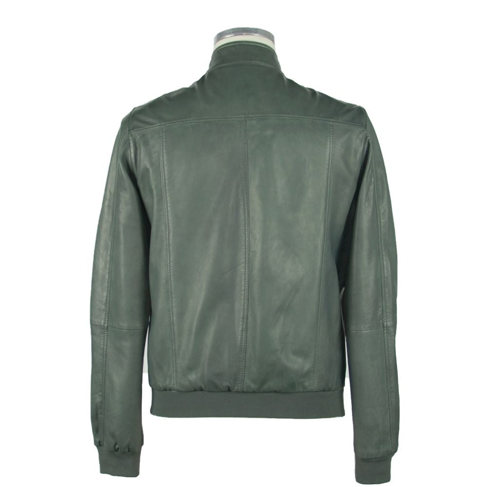 Emerald Elegance Leather Jacket - SEHABRANDS