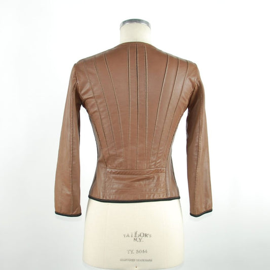 Brown Leather Women Jacket - SEHABRANDS