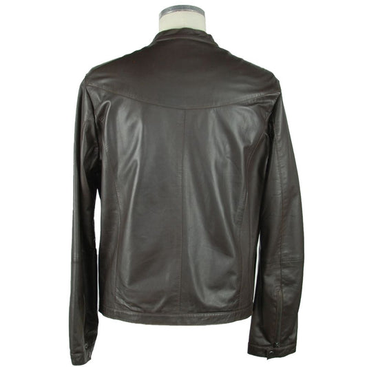 Emilio Romanelli Elegant Leather Jacket - SEHABRANDS