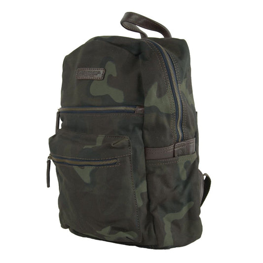 Green Cotton Men Backpack - SEHABRANDS