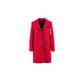 Chic Pink Woolen Coat with Logo Details - SEHABRANDS