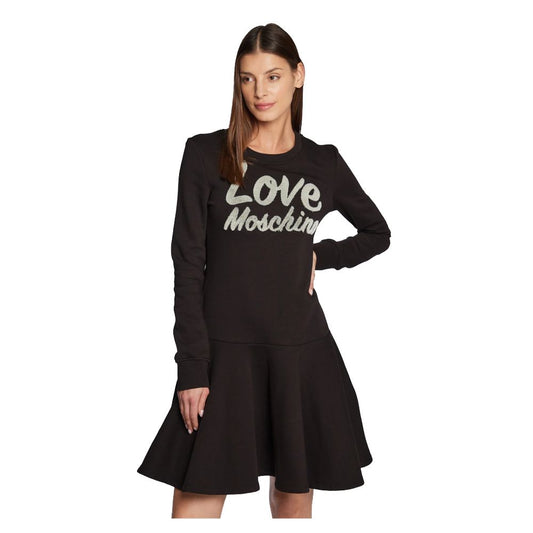 Chic Embossed Logo Cotton Blend Dress - SEHABRANDS