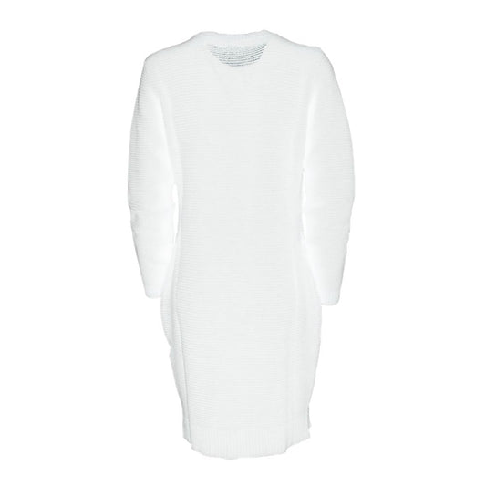 Chic Heart Pattern Knit Dress in White - SEHABRANDS