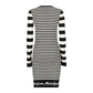 Elegant Striped Knit Dress with Long Sleeves - SEHABRANDS