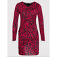 Chic Leopard Texture Dress in Pink and Black - SEHABRANDS