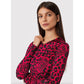 Chic Leopard Texture Dress in Pink and Black - SEHABRANDS