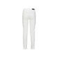 White High-Waisted Slim Denim Trousers - SEHABRANDS