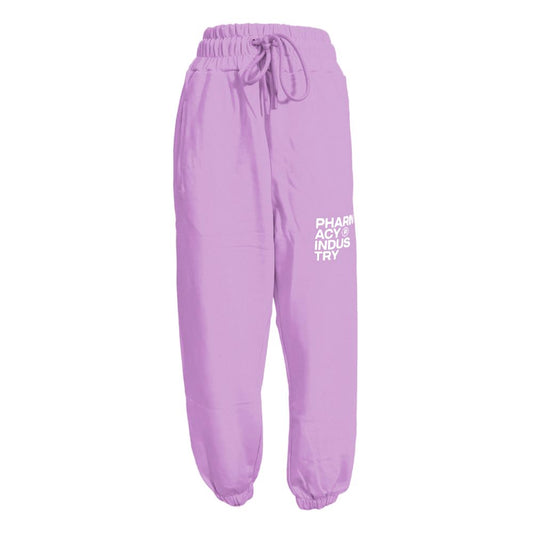 Chic Purple Cotton Sweatpants with Logo - SEHABRANDS