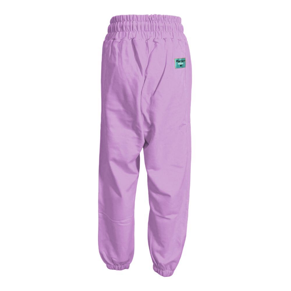 Chic Purple Cotton Sweatpants with Logo - SEHABRANDS