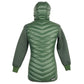 Elegant Hooded Long Down Jacket in Dark Green - SEHABRANDS