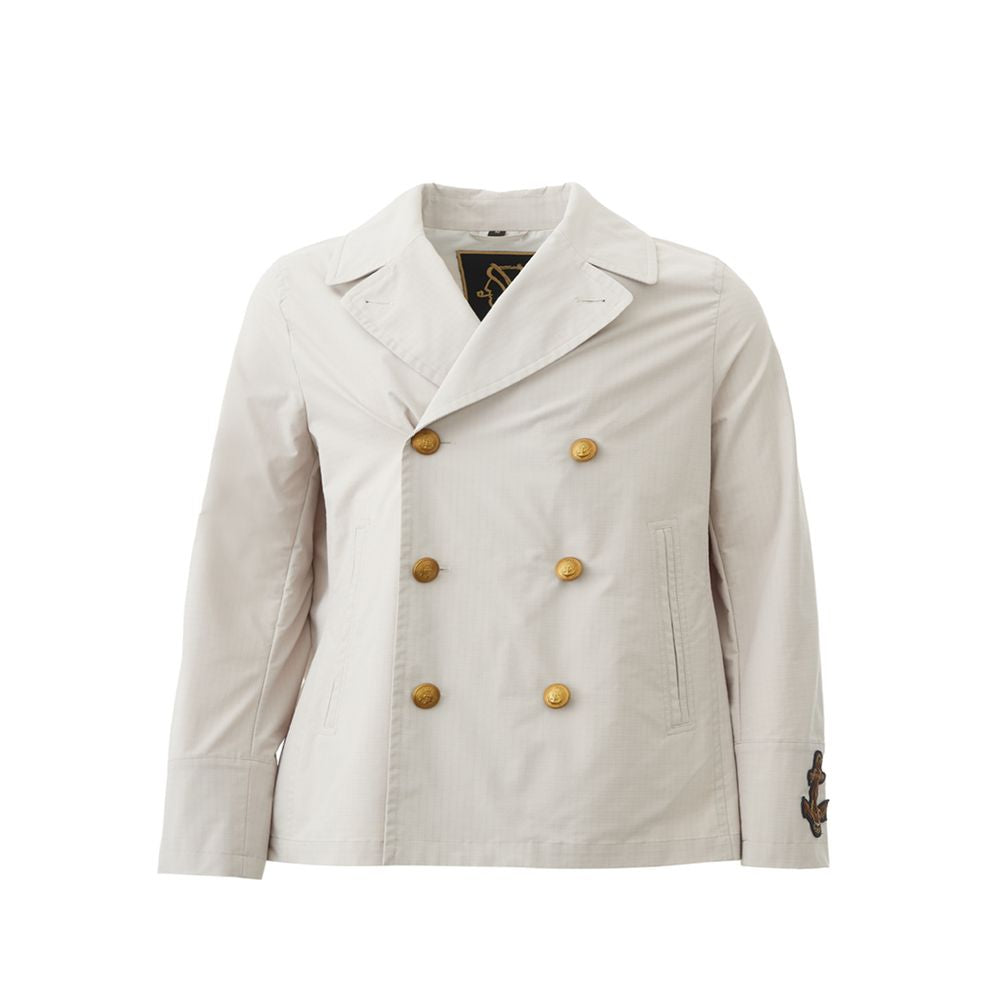 Pristine White Polyester Jacket - SEHABRANDS