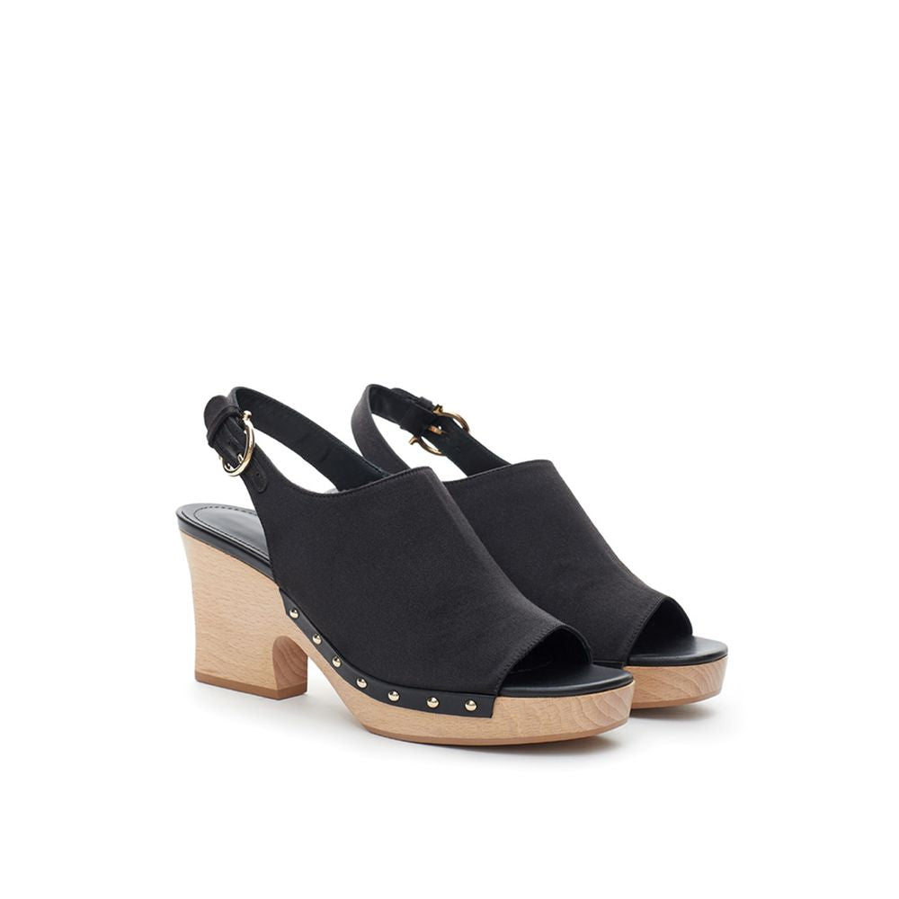 Elegant Leather Black Sandals - SEHABRANDS