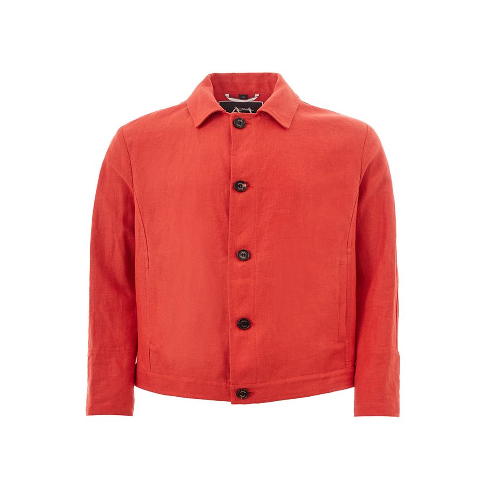 Elegant Orange Polyester Jacket - SEHABRANDS