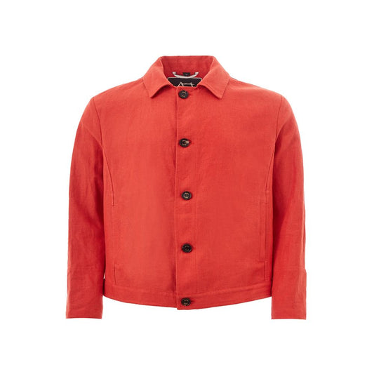 Elegant Orange Polyester Jacket - SEHABRANDS