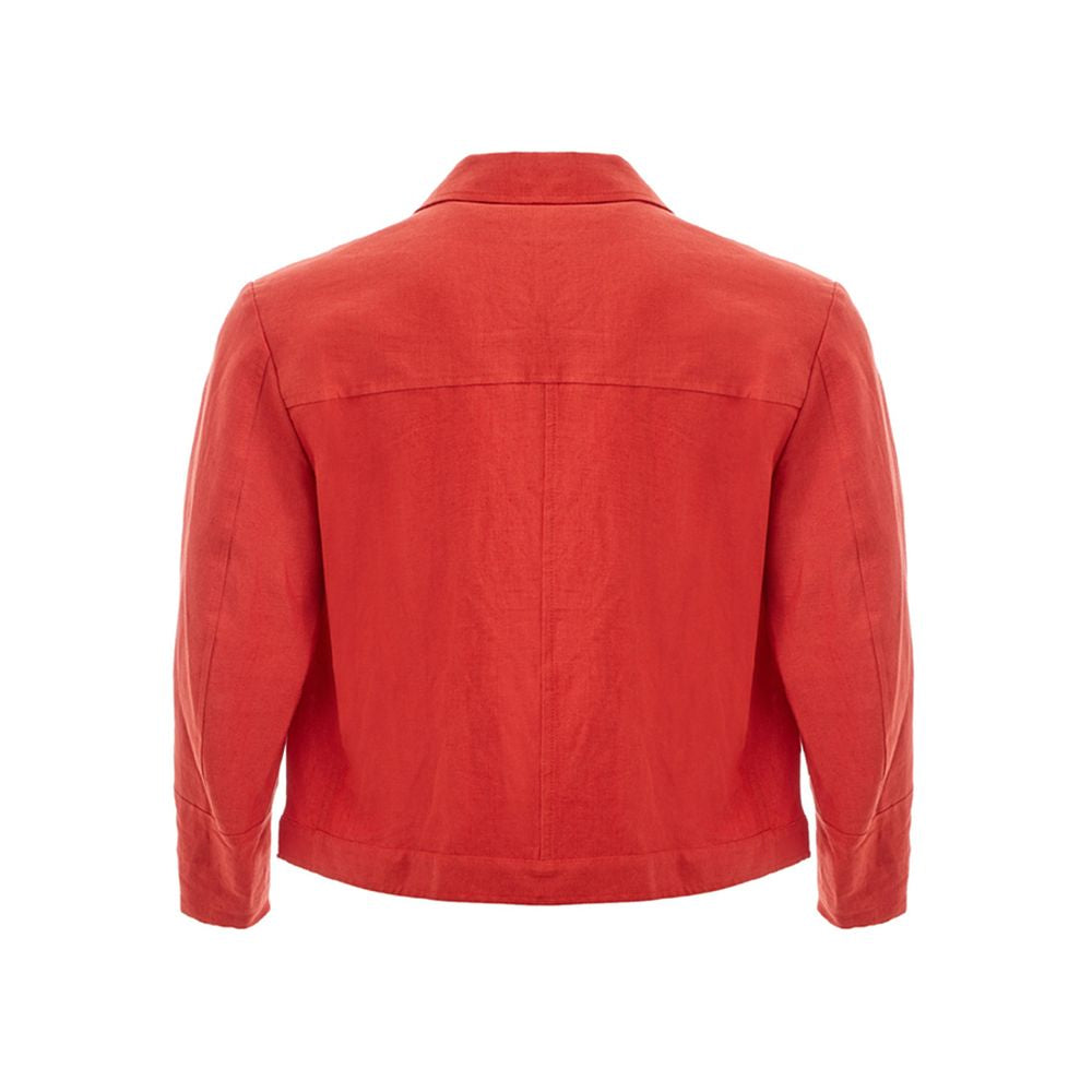 Elegant Orange Polyester Jacket - SEHABRANDS