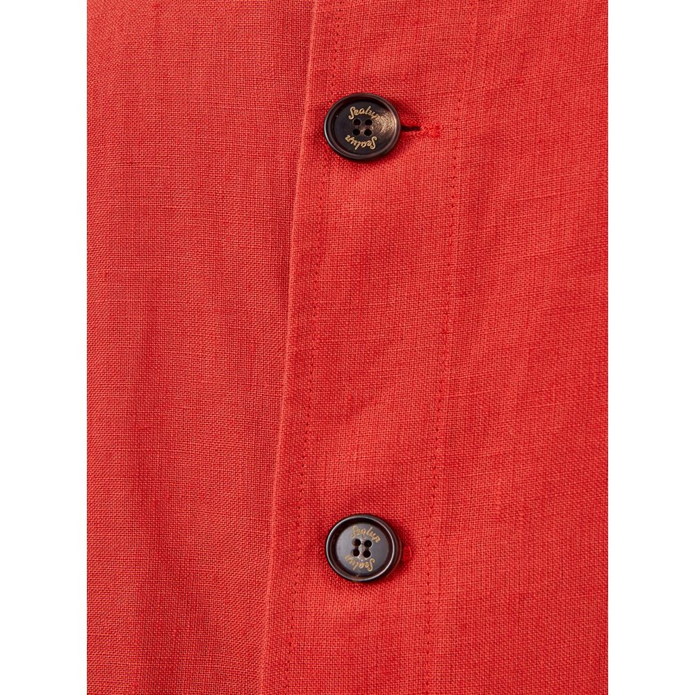 Elegant Orange Polyester Jacket - SEHABRANDS