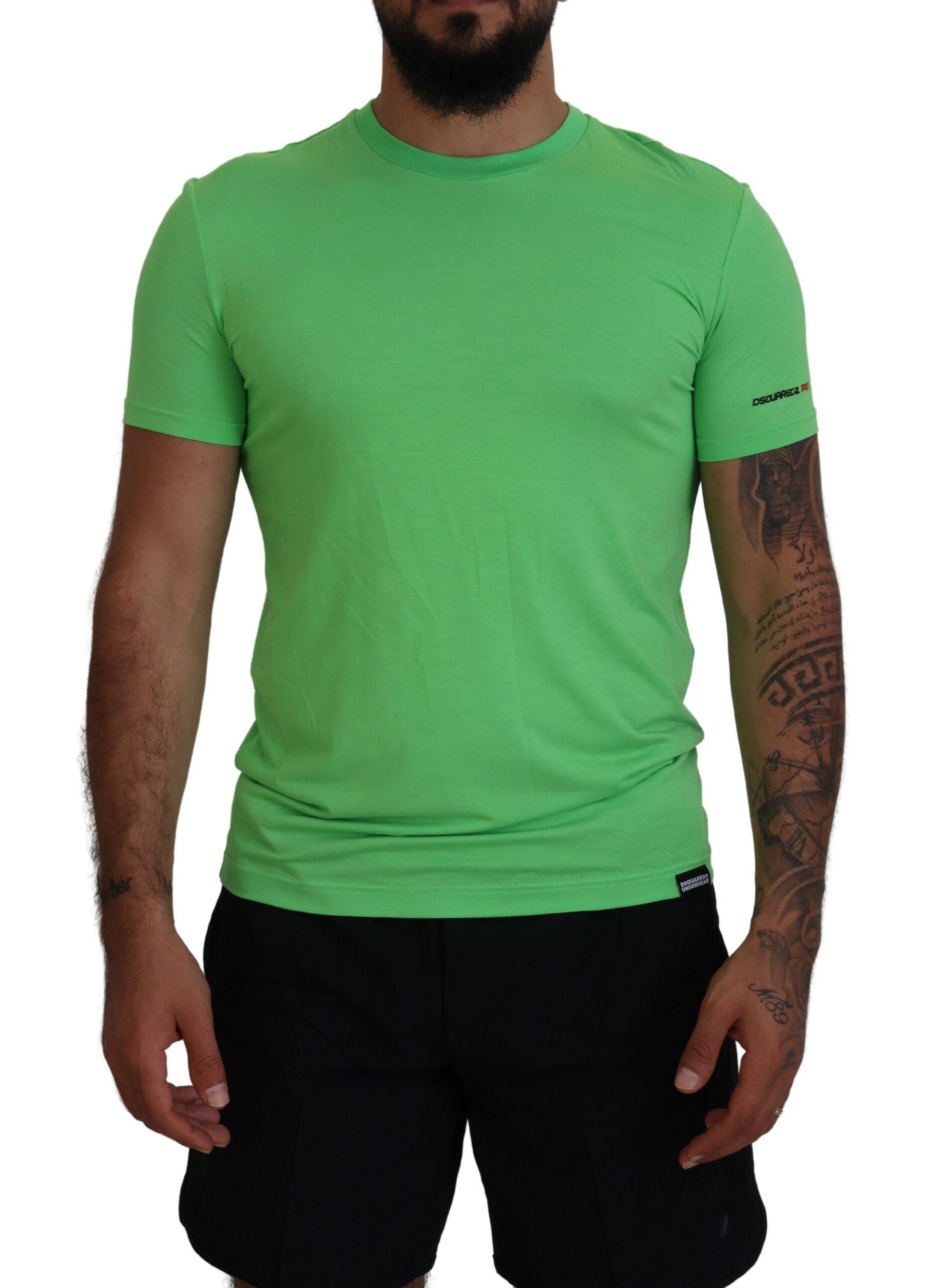 Green Modal Short Sleeves Crewneck T-shirt - SEHABRANDS