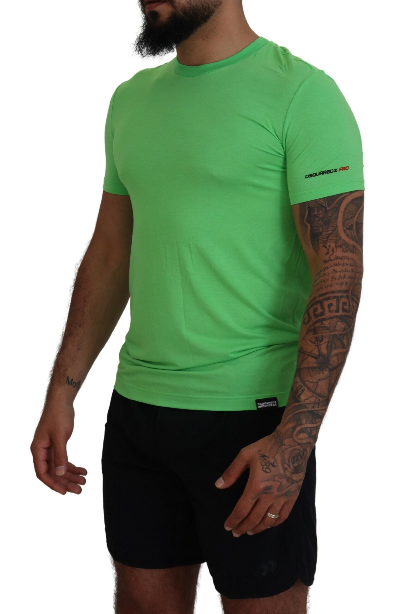 Green Modal Short Sleeves Crewneck T-shirt - SEHABRANDS