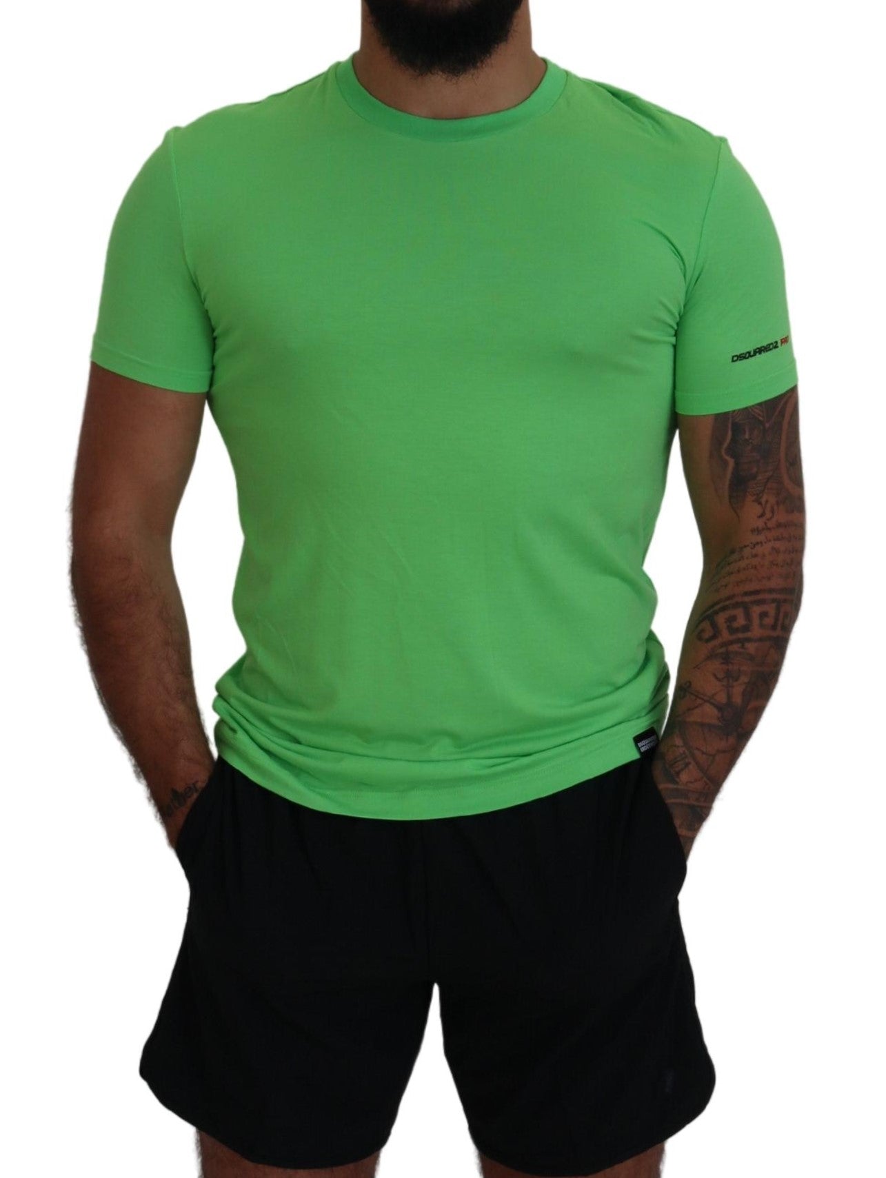 Green Modal Short Sleeves Crewneck T-shirt - SEHABRANDS