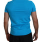 Blue Modal Short Sleeves Crewneck T-shirt - SEHABRANDS