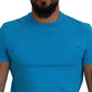 Blue Modal Short Sleeves Crewneck T-shirt - SEHABRANDS