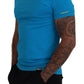 Blue Modal Short Sleeves Crewneck T-shirt - SEHABRANDS